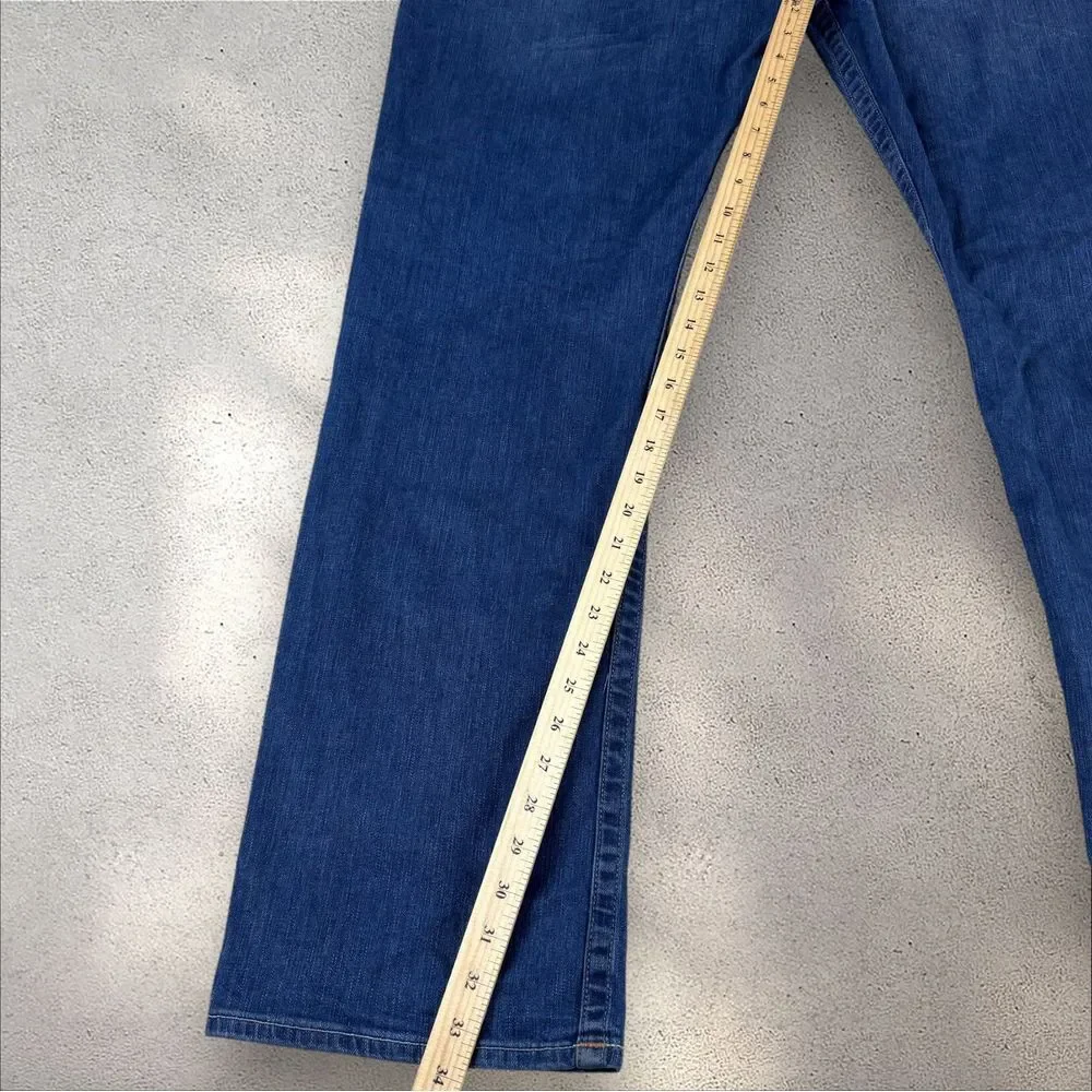 True Religion Jeans 42x32 Blue Ricky Relaxed Straight Dark Denim Flap Pocket Vtg